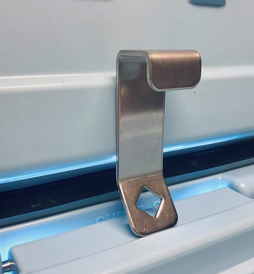 Universal Cooler Lock Brackets: Designed to fit Tie Down Slot of Mid to Large Rotomolded Ice Chests, Compatible with Yeti/RTIC Coolers and Made of Stainless Steel in The U.S.A. (Pair)