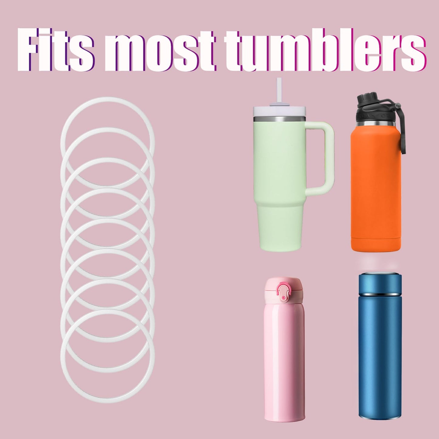 8 Pcs Replacement Gasket for Hydro Flask Wide Mouth Flip Lid Cap, for Hydro Gaskets Seals, Silicone Gasket O Ring for Water Bottle Lid, Rubber Seal Stoppers for Hydroflask Gasket Seal Rings+Tweezer