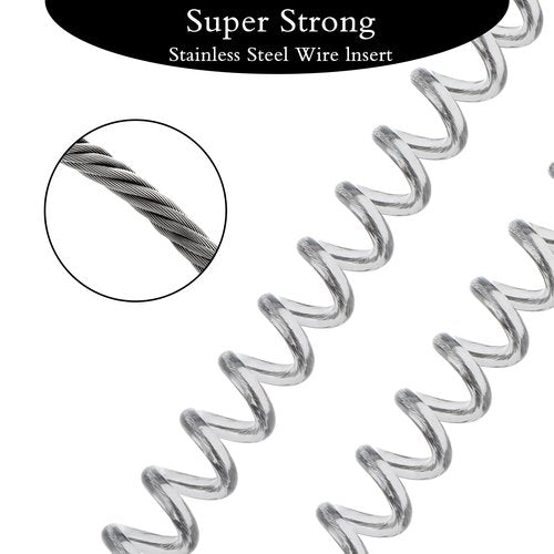 Dimeho Retractable Safety Coiled Lanyard, 3 Pcs Heavy Duty Fishing Lanyard Fishing Rod Tether Accessories Tackle Fishing Ropes Tool with Aluminium Alloy Clip for Pliers Boating Kayak (Black)