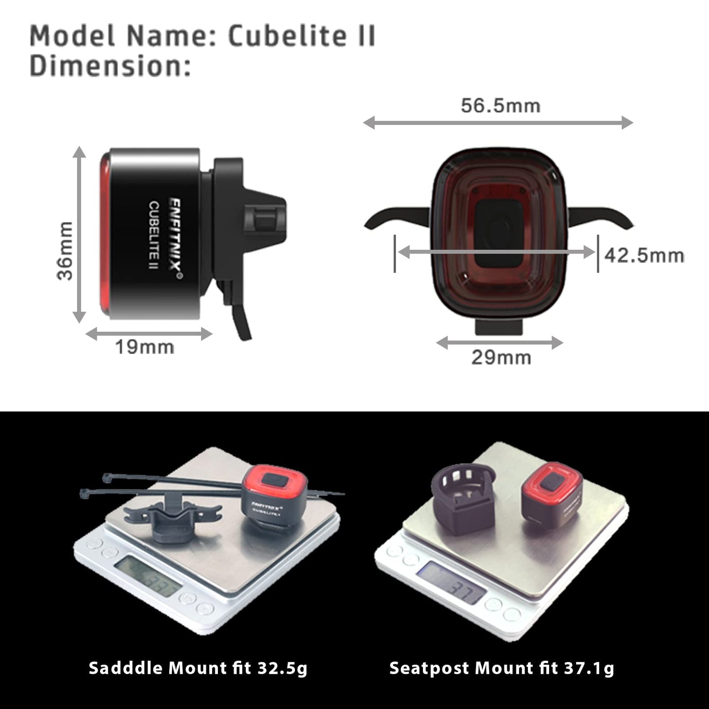 CUBELITE II Smart Bike Light,Auto Ambient Light Detection,Brake Sensing Rear Taillight,USB Rechargeable Super Long Standby,Auto On/Off,Ultra Brigh LED Warning Back Bicycle Light,IPX5 Waterproof.