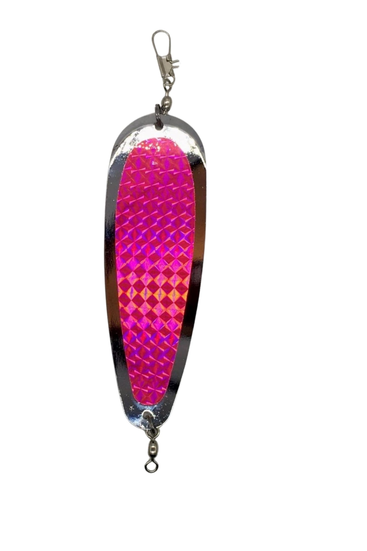 KOKOPROS Kokanee Salmon Finished Teardrop Fishing Flashers 5-1/2" - Chrome Plated Hot Pink - Reflective Design for Salmon & Trout Fishing - 2 Pack
