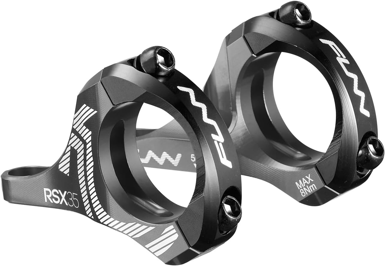 Funn RSX Mountain Bike Direct Mount Bike Stem with 35mm Bar Clamp, 2 Pieces Lightweight Split Design for Dual Crown Forks, Adjustable Extension 45-50mm