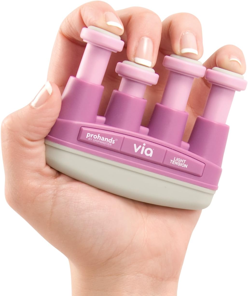 VIA Hand Exerciser, Finger Exerciser (Hand Grip Strengthener), Spring-Loaded, Finger-Piston System, Isolate and Exercise Each Finger