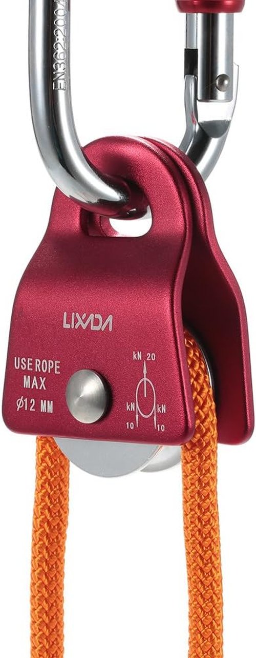 Lixada 20kN Bearing Mobile Micro Pulley Max Rope 1/2in for Rigging Arborist Climbing
