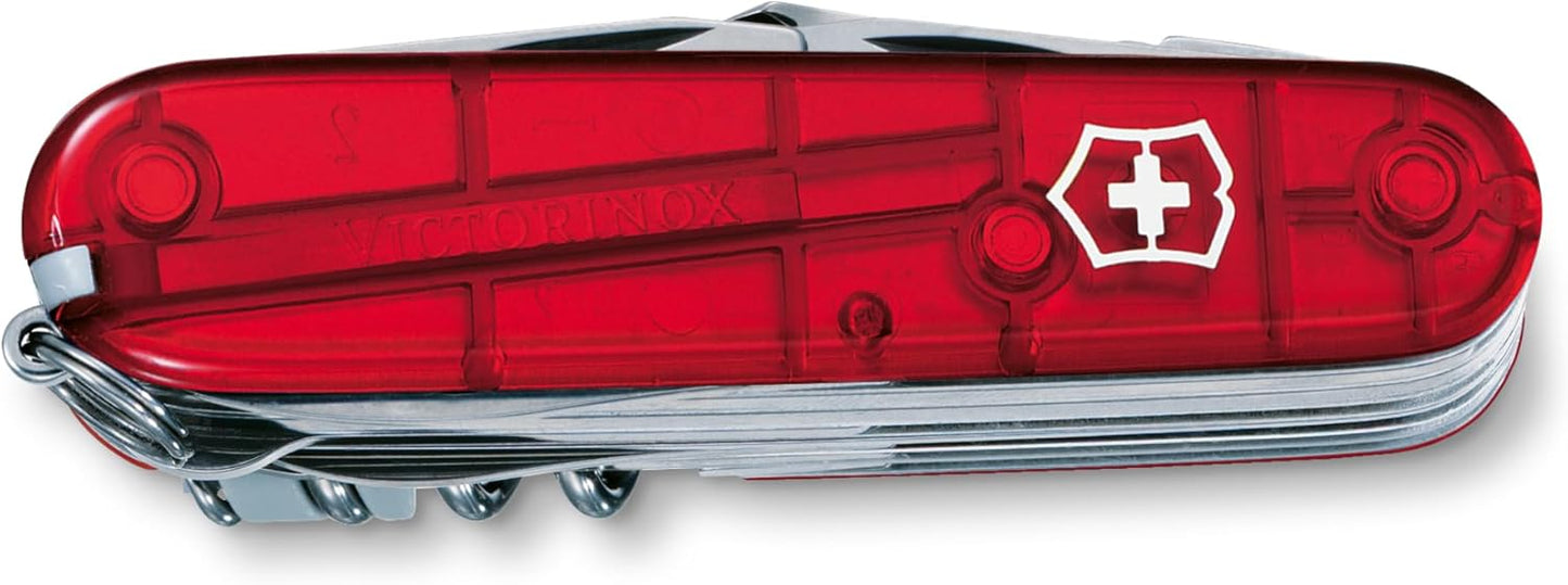 Victorinox Swiss Champ Swiss Army Knife, 33 Functions, Swiss Made Pocket Knife with Large Blade, Screwdriver, Chisel and Combination Pliers - Red