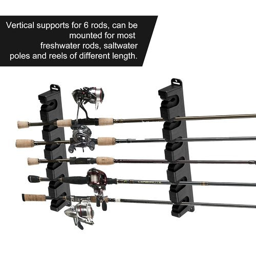 Lemecima 2 Pairs Fishing Rod Holders Horizontal Rod Rack, Fishing Pole Holders for Garage, Wall, Ceiling Rod Stand