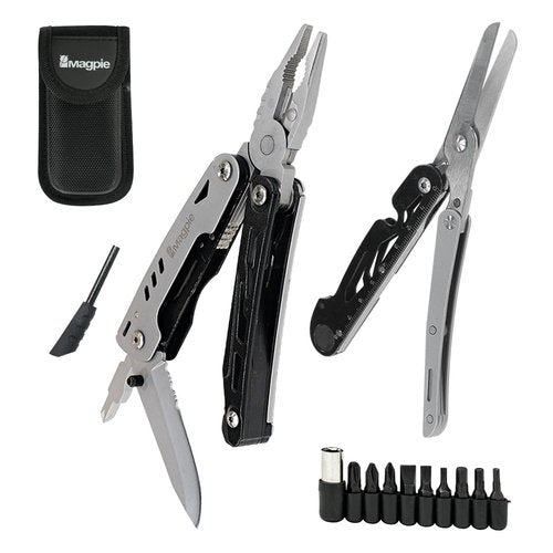Magpie Pliers Multitool, 24 in 1 Essential Heavy-Duty Multipurpose Tool, Camping Accessories Survival Gear, Birthday Gift for Him Men Husband Son
