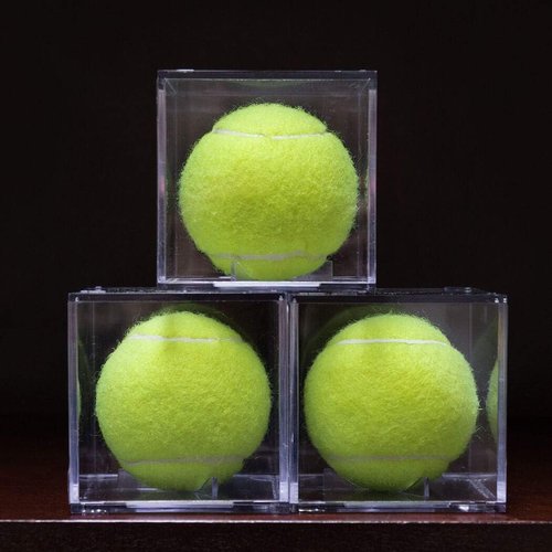 ChalkTalkSPORTS Square Acrylic Display Case | Tennis Ball Holder | 3-Pack