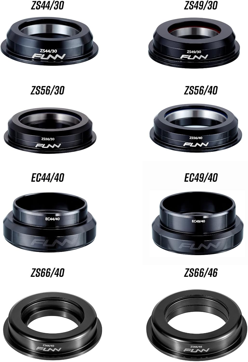 FUNN Downhill Lower Headset, Angular Contact Bearings Lower Steering Set for Mountain Bike, Mountain Bike, BMX Bike, Road Bike and Gravel Bike