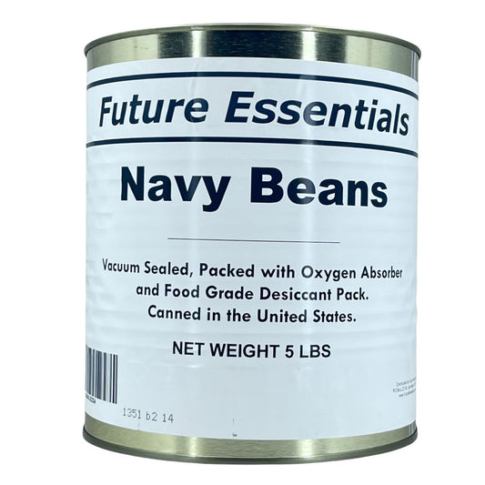 1 Can of Future Essentials Small White (Navy) Beans, Dried, #10 Can, 5 lbs Net Weight