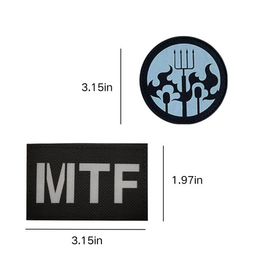 Reflective SCP MTF Patch,Special Containment Procedures Foundation Logo 3D,Embroidered Tactical Morale Military Patches Hook and Loop (2PCS D)