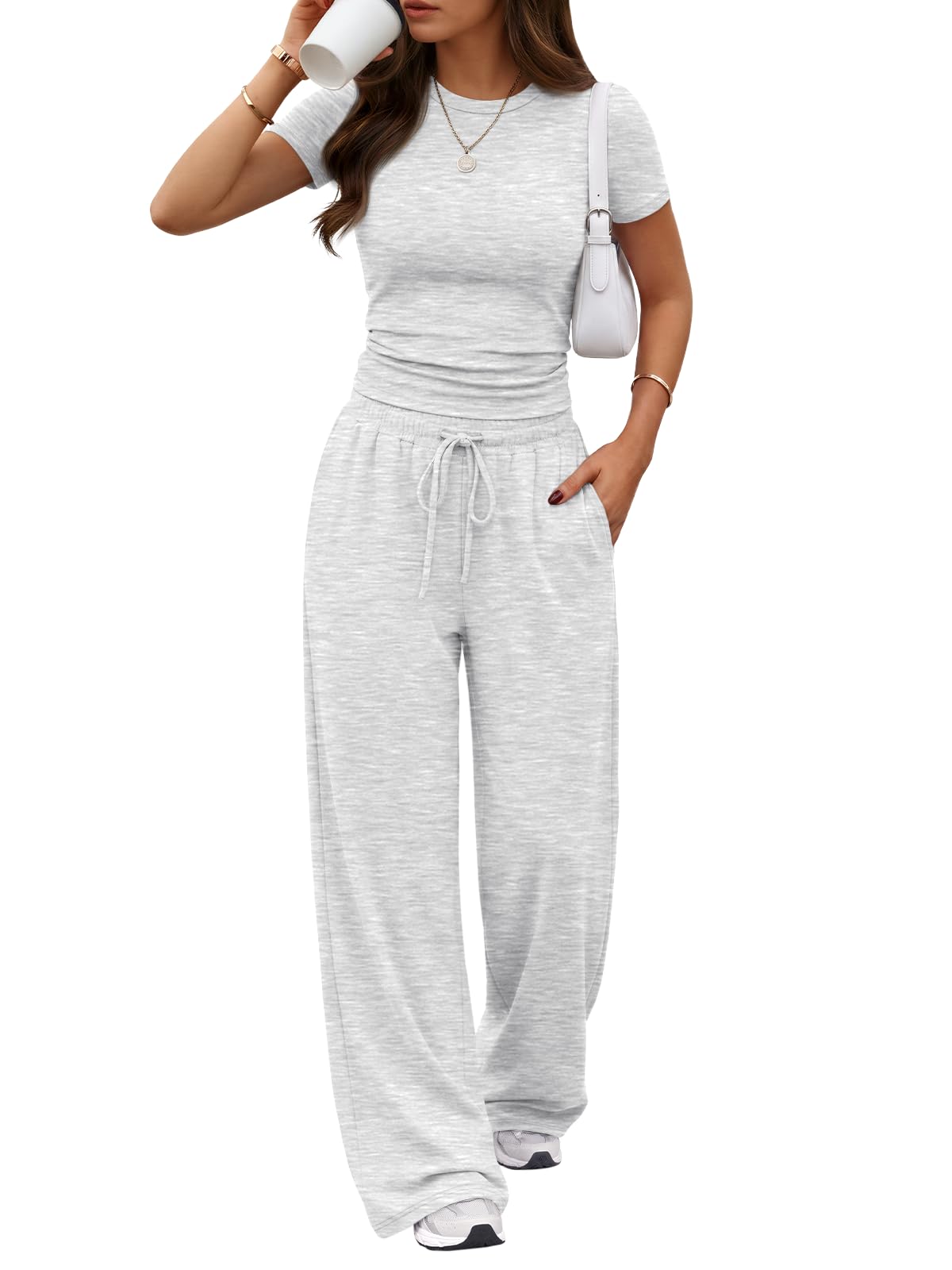 Trendy Queen Womens Petite 2 Two Piece Set 2026 Summer Workout Beach Vacation Cruise Gym Clothes Fall Fashion Lounge Matching School Comfy Airport Travel Outfit Athleisure Clothing