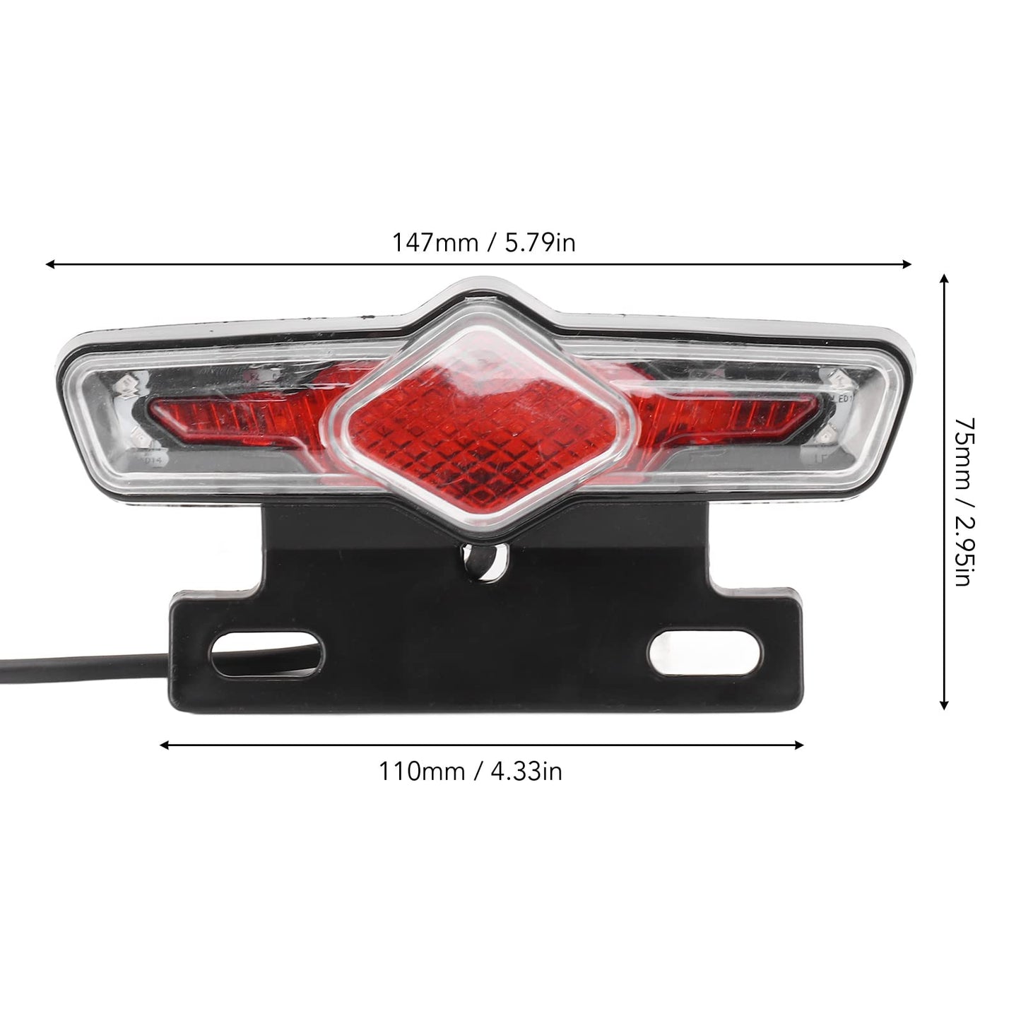 36V‑60V Electric Bike Warning Signal Light,Electric Bike Tail Light Turn Signal Two in One Warning Signal for Night Riding