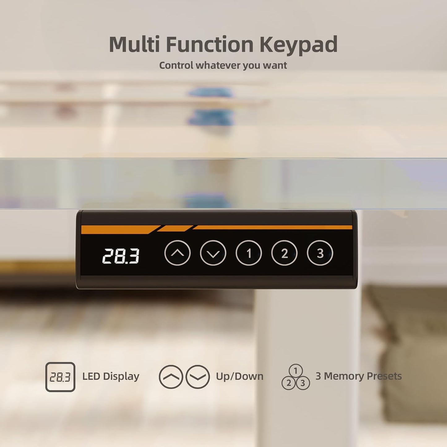 Claiks Standing Desk Frame, Electric Stand Up Desk Legs Frame Workstation Up to 63",T-Shaped Adjustable Standing Computer Desk for Home and Office, (Black Frame only)