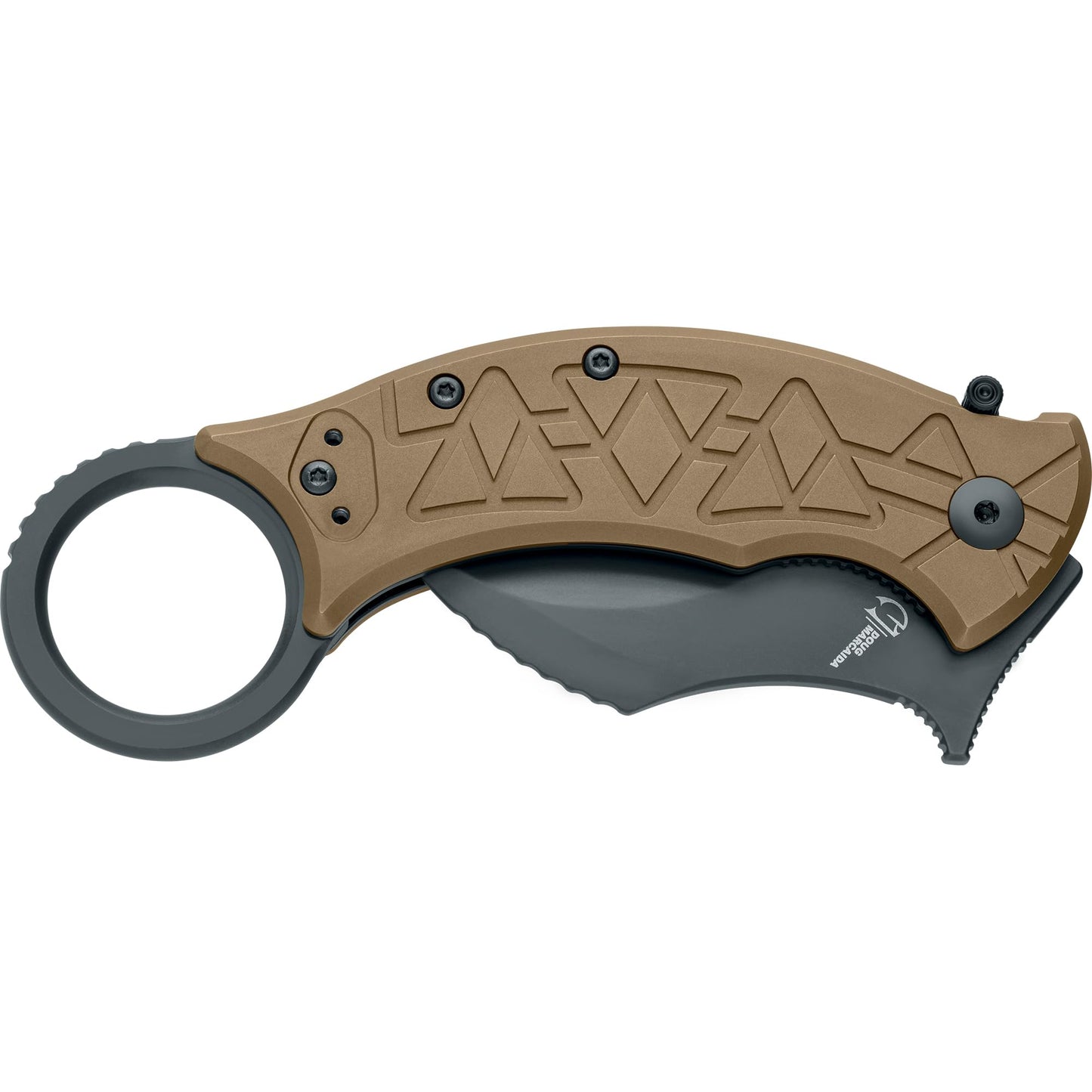 Fox Knives Tribal K Karambit Knife FX-802 TiPVD - M390 Stainless Steel Folding Blade - Designed by Doug Marcaida - Titanium Bronze PVD Handle Liner Lock Folder