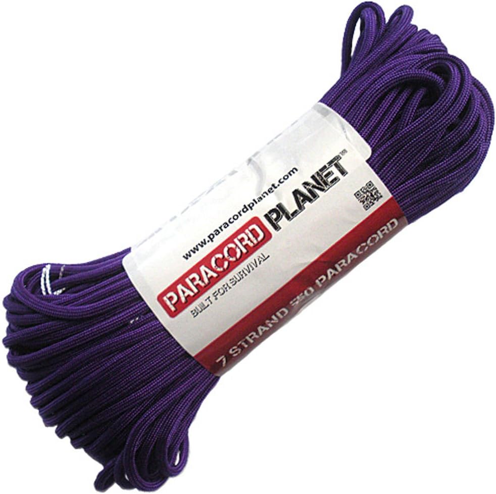 Paracord Planet 550 lb, 50' Foot Hank, Parachute Cord. Also Known as Paracord Rope, Parachute Rope, Utility Cord, Tactical Cord, and Military Cord. USA Made to Provide Durability and Strength.