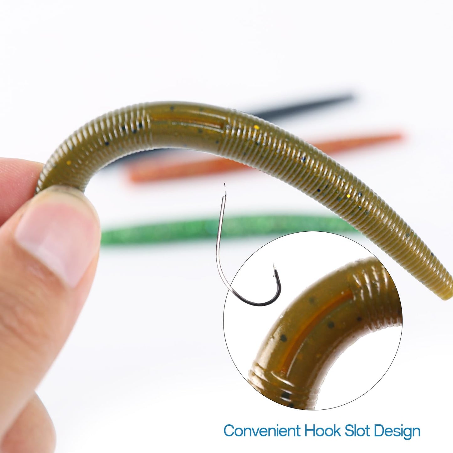 Famillcase 10pcs Senko Worms for Bass Fishing | 3.93-Inch Soft Plastic Baits for Freshwater & Saltwater - Wacky Rig & Texas Rig Finesse Lures | Watermelon Color