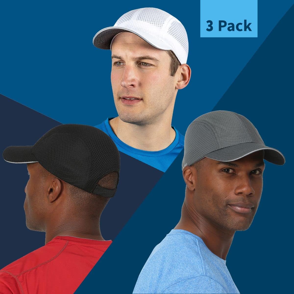 TrailHeads Performance Mens Running Hat - Lightweight, Quick Dry Workout Hats for Men - Athletic Sports Cap for Tennis, Gym