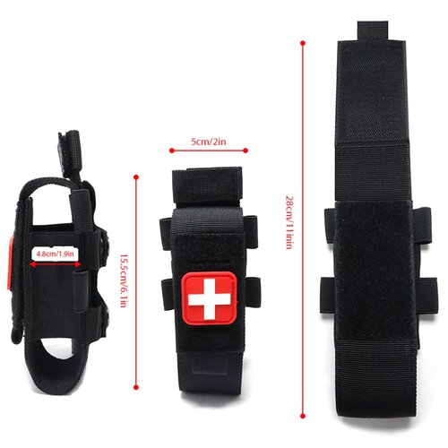 Tactical Molle Tourniquet Holster & Shear Holder Pouch Molle Compact Tourniquet Holder (Green 2 PCS)