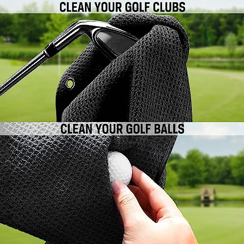 Funny Retirement Golf Towel for Men Black - Golf Gift Accessory