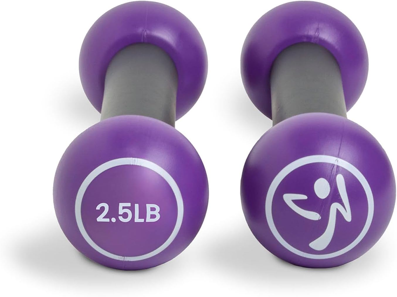 Zumba 2.5 lb Dumbbells Set of 2 - Hand Weights for Women, Dumbbells for Women at Home, Workout Weights Dumbbells Set, Purple Exercise Weights - Small Weights for Women, At Home Fitness
