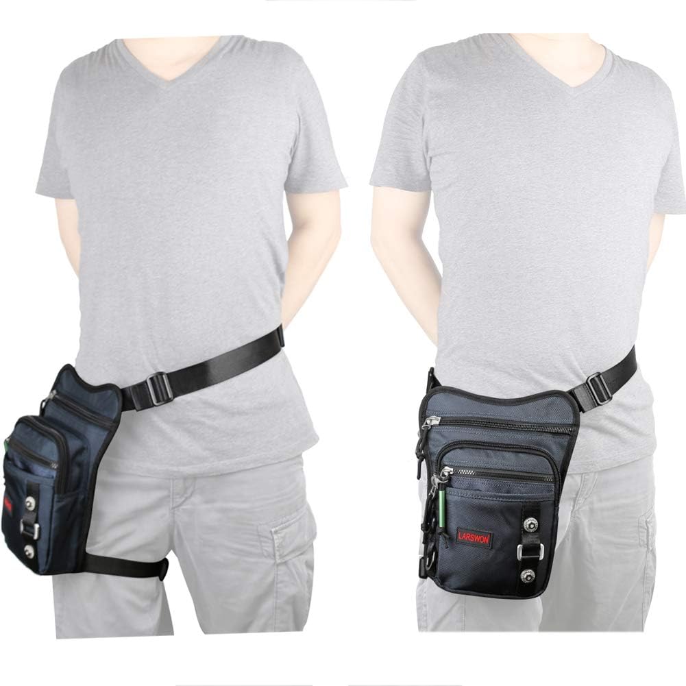 Thigh Pack, Larswon Leg Bag Thigh Pouch Bag Tactical Waist Bag Motorcycle Bag Waterproof