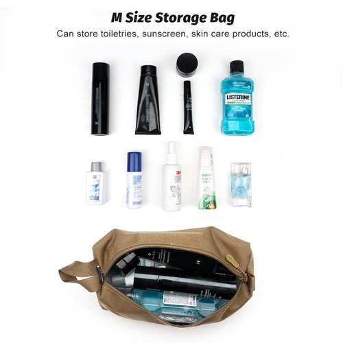IDOGEAR Handheld Portable Storage Bag,Multifunctional Tool Bag, Zipper Travel Bag, Storage Sundries Bag For Outdoor Camping Cycling Hiking 3 Pack(Coyote Brown)