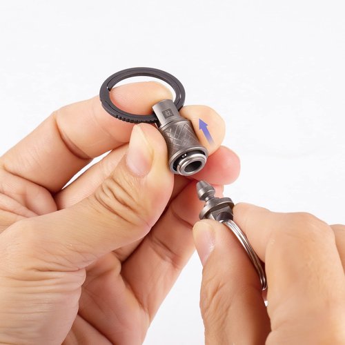 BANG TI Titanium Quick Release Swivel Keychain, Pull Apart Detachable Keychain Heavy Duty Car Key Holder with 4 Stainless Steel Key Rings （S 2-Pack）