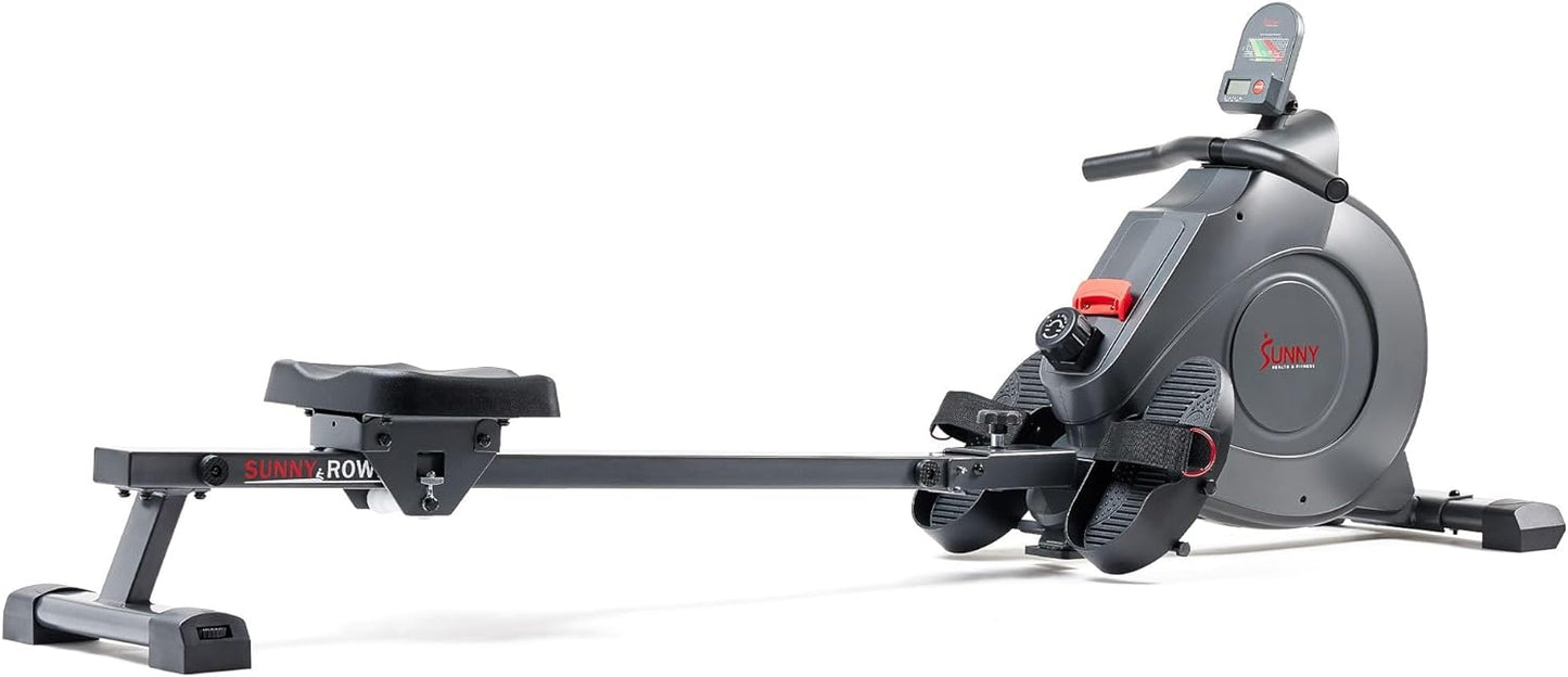 Sunny Health & Fitness Foldable Rowing Machine for Home - Full-Body Low-Impact Workout, Quiet Operation & Free SunnyFit App