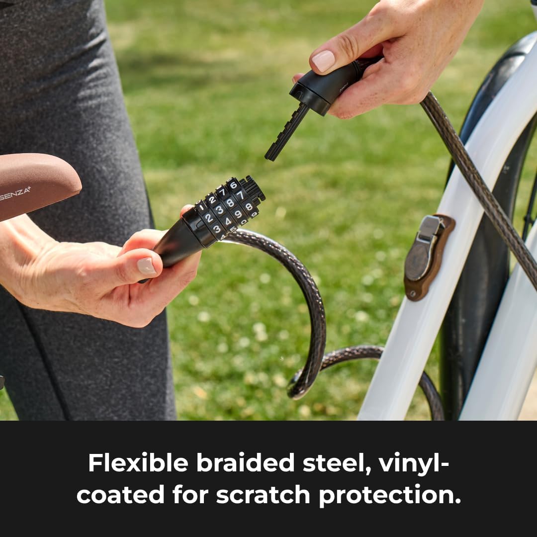 Master Lock Bike Lock Cable with Combination Black, 8143D
