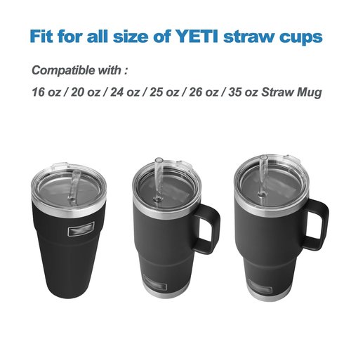 LUOLAO Silicone Spill Stopper Compatible with YETI Straw Cup, Mug Tumbler Accessories Including 2 Straw Cover Topper Cap, 2 Leak Proof Stopper