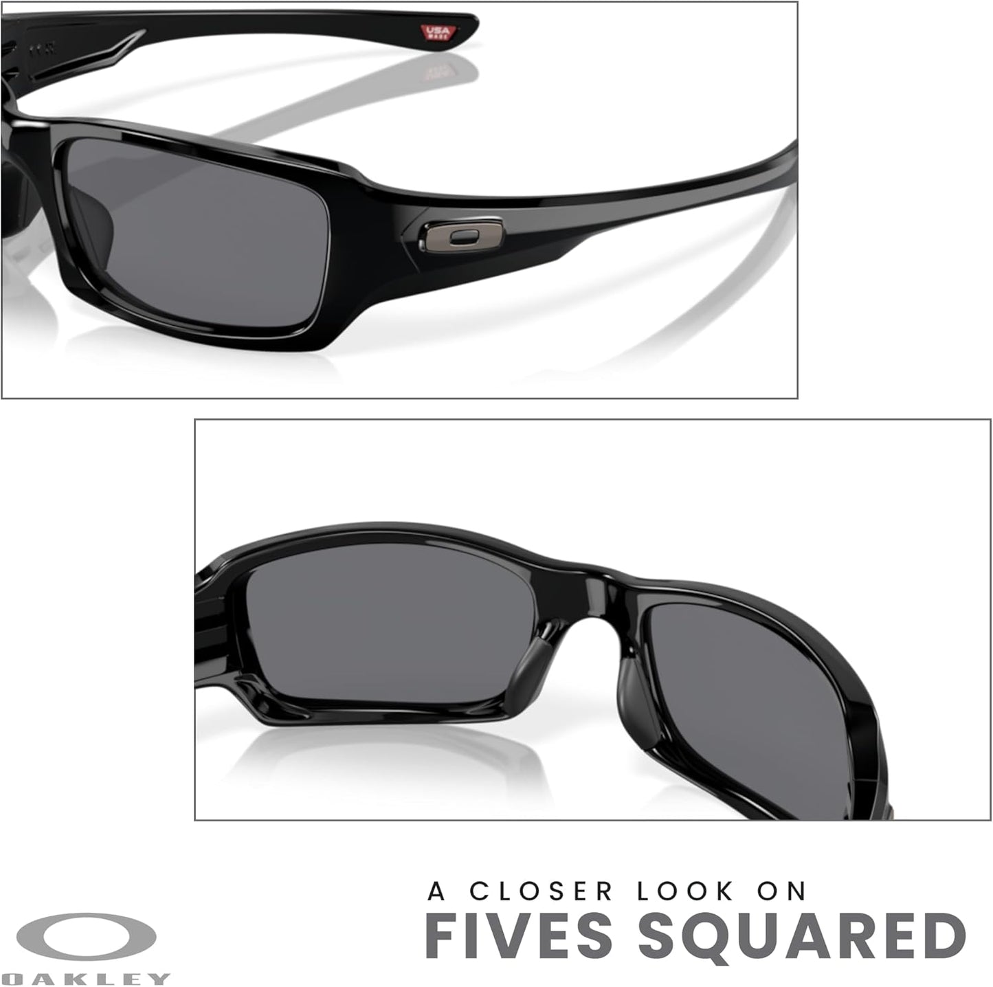 OAKLEY Fives Squared OO9238 Sunglasses For Men + BUNDLE Leash+ Bundle Accessory Leash Kit, Microfiber Pouch