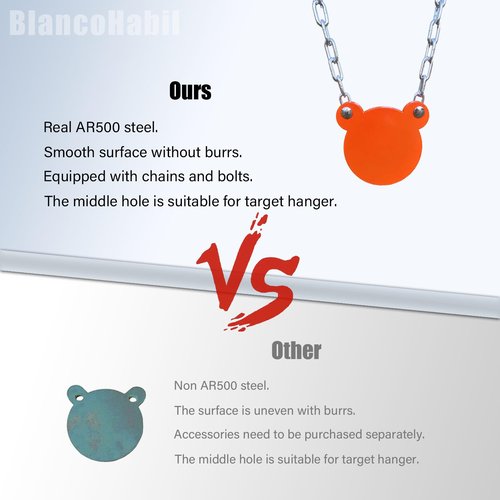 BLANCOHABIL 3/8" Thick 4" AR500 Steel Target - Your Ideal and Durable Partner for Shooting Practice