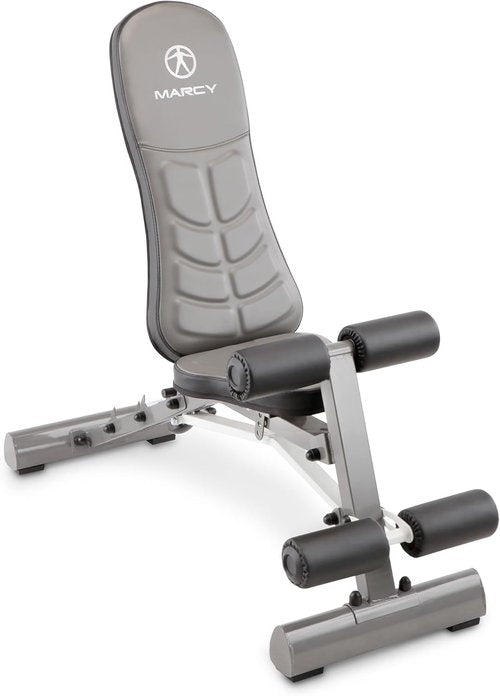 Marcy Deluxe Foldable Utility Bench - Compact Gym Equipment for Home Workouts, Black SB-10100