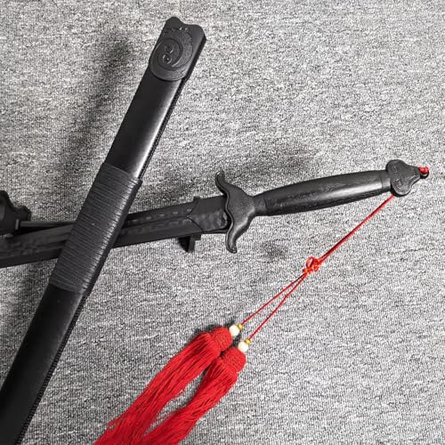 High Elasticity Plastic Tai Chi Sword 99cm with Red Tassel for Martial Arts Training