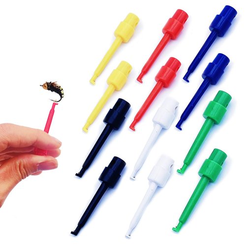 Leewoth 12pcs Hackle Pliers for Fly Tying Plastic Fly Hook Hackle Pliers Fishing Lures Or Hooks Display