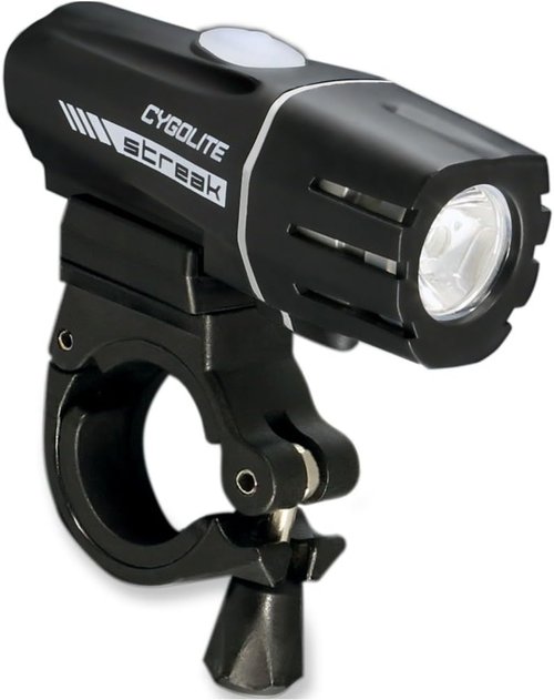 Cygolite Streak– 450 Lumen Bike Light– 5 Night Modes & Daytime Flash Mode– Compact & Durable– IP67 Waterproof– Secured Hard Mount– USB Rechargeable Headlight– for Road & Commuter Bicycles , Black