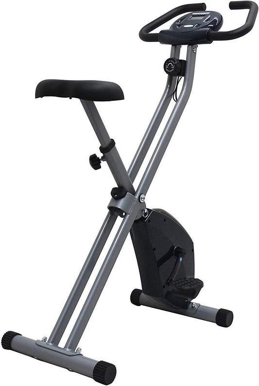 iLIVING USA Folding Upright The X-Bike with Calorie Counter, Grey