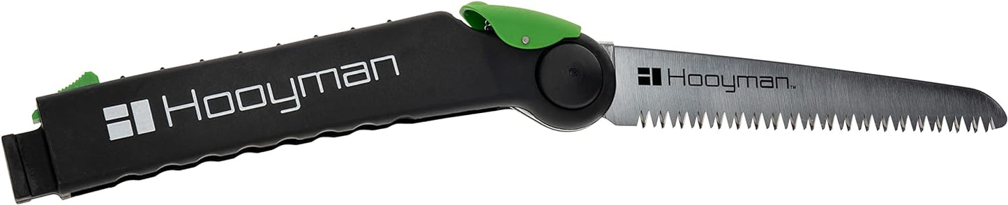 Hooyman Extendable Tree Saw with Compact Design, Detachable Handsaw and Telescoping Pole, No-Slip H-Grip, Impulse Hardened Teeth, and Wrist Lanyard for Tree Trimming, Hunting, Camping, and Outdoors