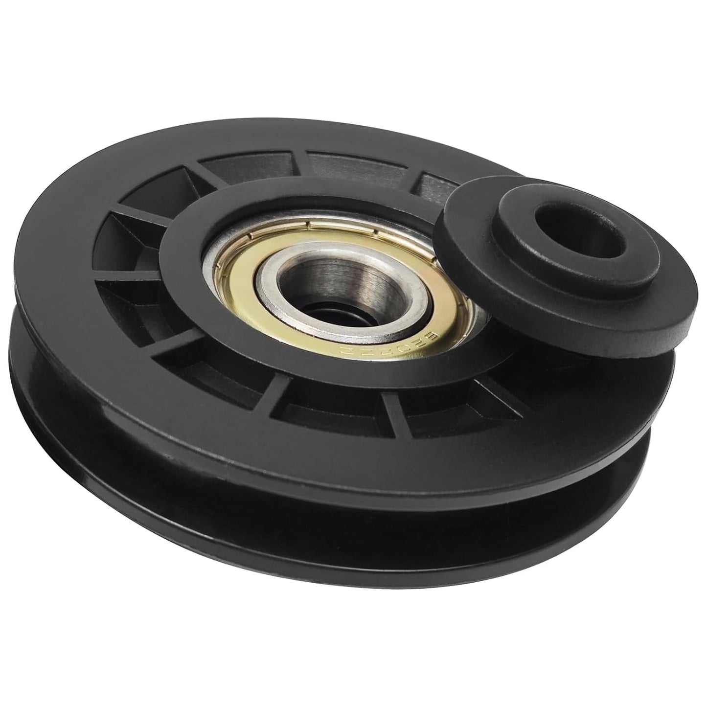 90mm(3.54inch) Universal Bearing Pulley Wheel for Cable Machine Gym Equipment Part Garage Door (2 PCS)