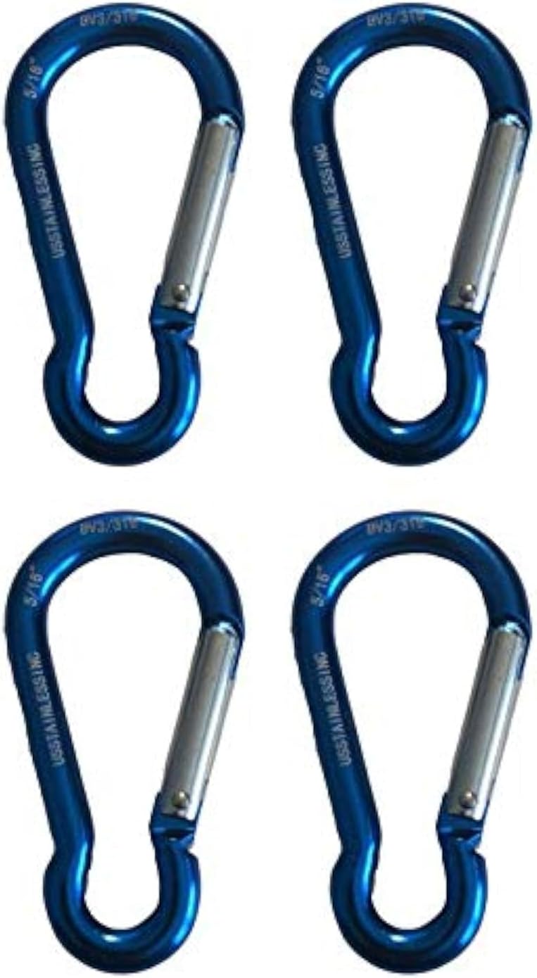 4 Pieces US Stainless Aluminum Spring Hook 5/16" (8mm) Aircraft Grade 7075