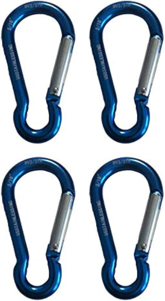 4 Pieces US Stainless Aluminum Spring Hook 5/16" (8mm) Aircraft Grade 7075