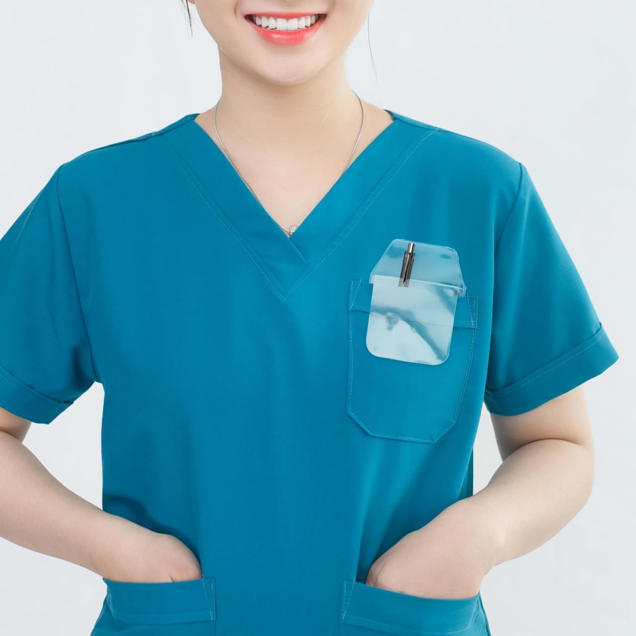 Pack of 20 Transparent PVC Pocket Protectors for Pen Leaks - Clear Pen Leak Protector for Doctors, Nurses, Lab Coats, and Office Supplies - Shirt Pocket Organizer