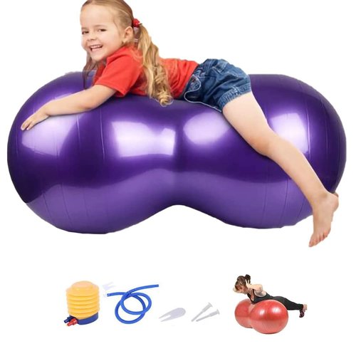 SUYSANP Peanut Shaped Balance Yoga Ball,Gym Rehab Diet Fitness Beginner Kids Adults Yoga Training (0.5 * 1M, Purple)