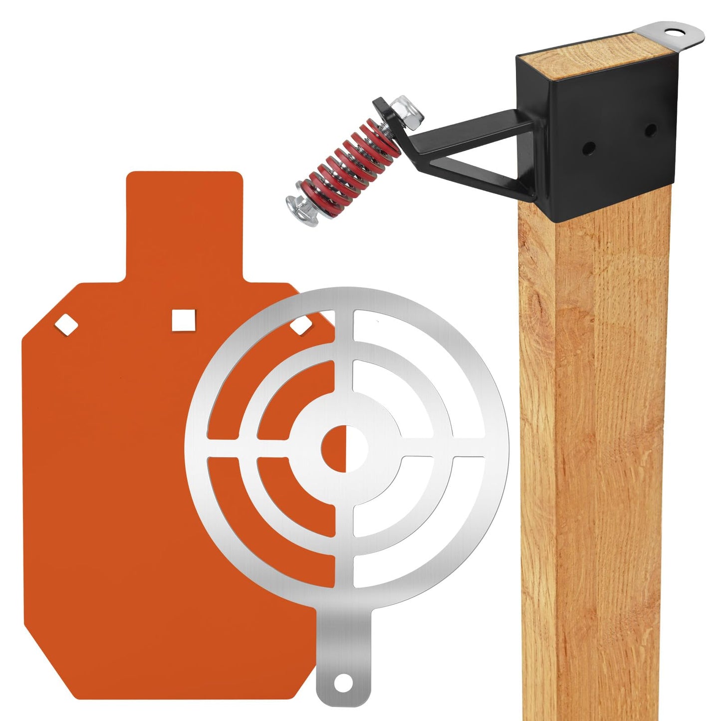 Eydutoi AR500 Steel Target for Shooting with Target Hanger and Painting Stencil, 1/2" Thick 7" W x 12" L Neon Orange Color Gong Silhouette Metal Target