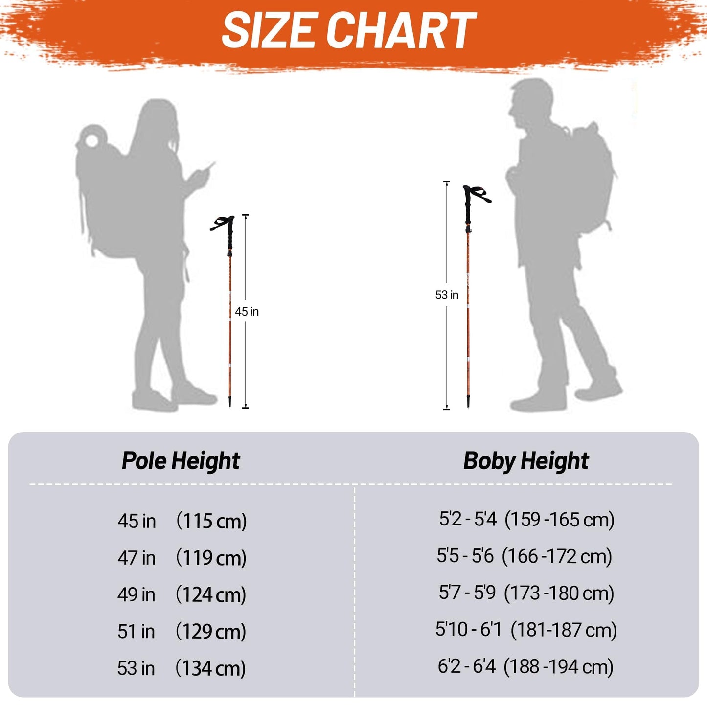 Aluminum Alloy Trekking Poles Collapsible Hiking Poles - Trekking Sticks with Quick Lock System Lightweight for Hiking, Camping