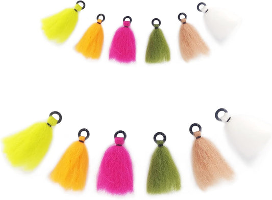 Aventik Wool, Yarn, Foam Indicator Hand Tied Floating Fly Fishing Nymphs & Dry Fly Fly Fishing Foam Nymph& Dry Fly (Combo D: 6colors 12pc, Yarn Indicator)
