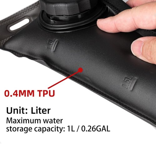 Mini Hydration Bladder 1L, Leak Proof Hydration Reservoir BPA Free Military Water Storage Bladder Bag Hydration Pack Replacement for Outdoor Camping Hiking Cycling Fishing