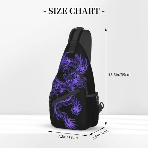 Rmqsyhfz Red Dragon Casual Daypack Bag Dragon Shoulder Bag Chest Bags Crossbody Bag Animal Sling Backpack