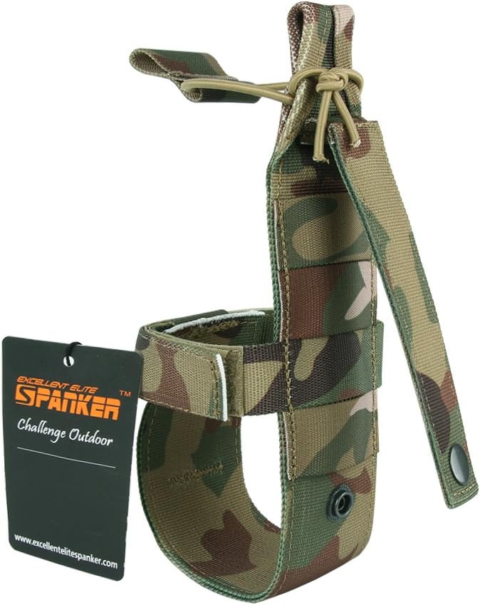 EXCELLENT ELITE SPANKER Tactical Military Portable Belt Bottle Holder Pouch Molle Adjust EDC Water Bottle Carrier for Hunting Walking Running Traveling